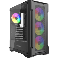 Корпус для компьютера Powercase Mistral X4B, Tempered Glass, 4x 120mm FRGB Fans, чёрный, ATX (CMXB-L4)