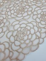 Вышивка на сетке золотисто-коричневая К747