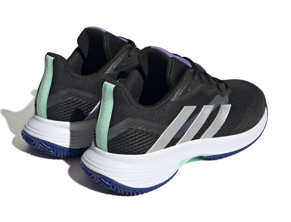 Женские Кроссовки теннисные Adidas CourtJam Control W Clay - core black/silver metallic/pulse mint