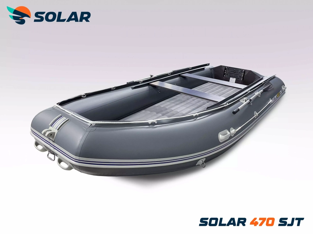 Лодка надувная моторная solar-470 super jet tunnel
