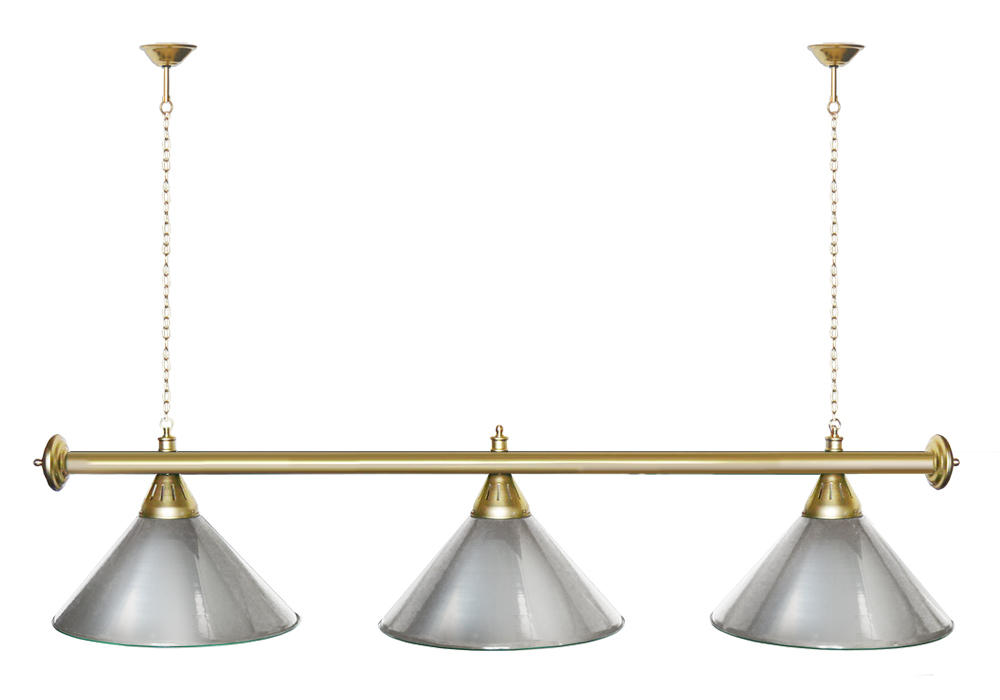 Лампа STARTBILLIARDS 3 пл. (плафоны зеленые,штанга золотая,фурнитура золото)