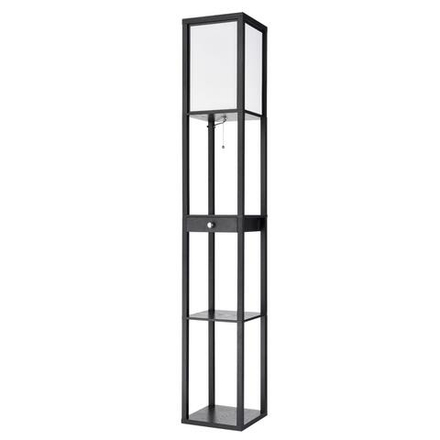 8092/1F COMFI LN26 460 черный/белый, дерево/текстиль Торшер Е27 1*60W 220V PRACTIC