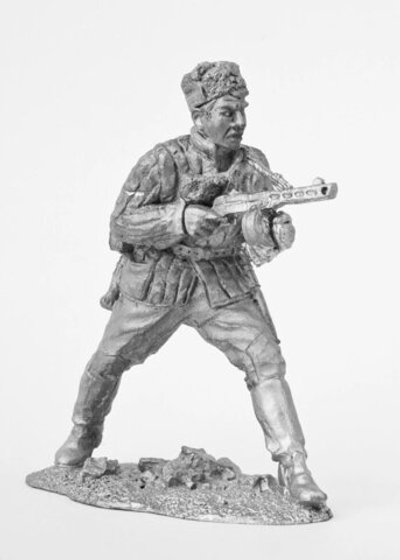 Оловянный солдатик Автоматчик РККА. Атака. (№ 3)
