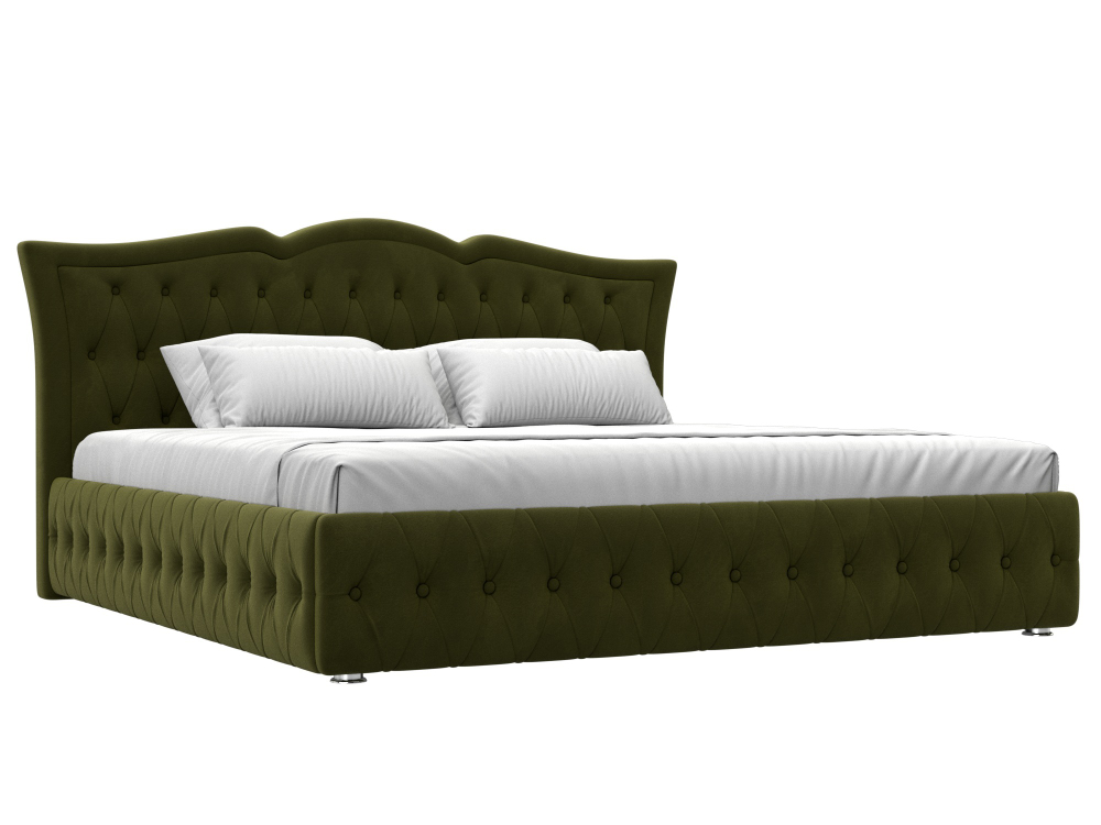 Кровать интерьерная Герда 200, Зеленый, Микровельвет, 108400