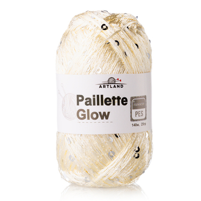 Добавочная нить п/э с пайетками, 25 гр, 140 м, молочный