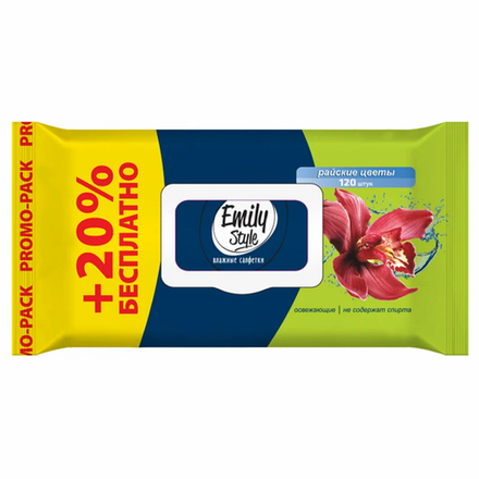 Влажные салфетки Emily Style райские цветы 120 шт