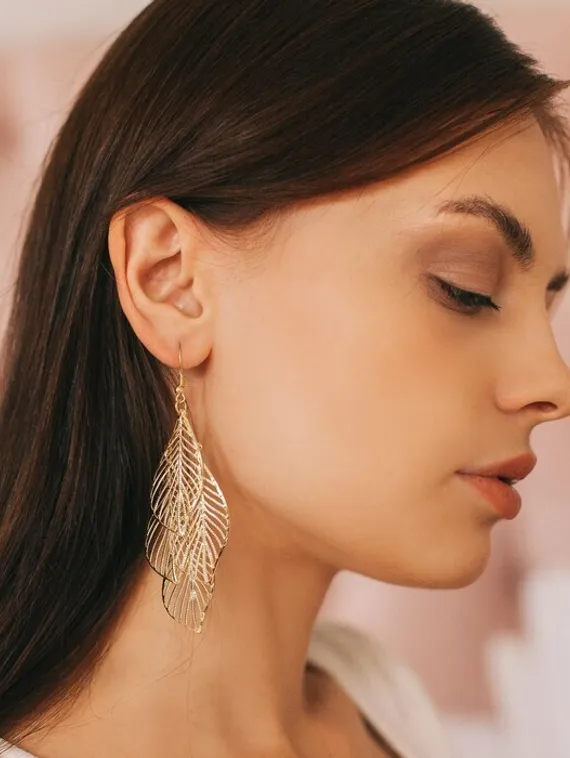 Серьги висячие &quot;Шелест&quot; листопад, цвет МИКС