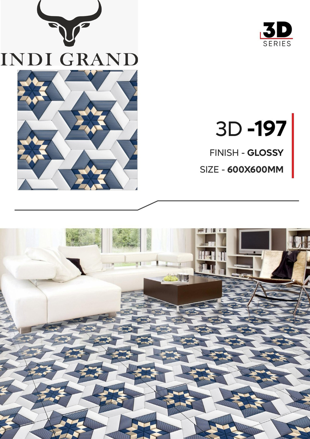 Керамогранит 3D 60х60 glossy - 197