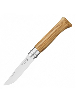 Нож Opinel №8, нержавеющая сталь, рукоять из оливкового дерева в картонной коробке, 002020