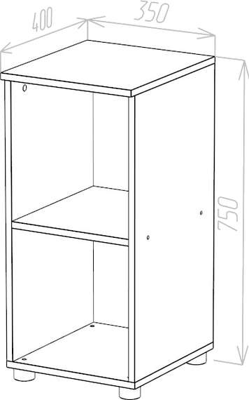 Стеллаж низкий узкий Стандарт Про дуб сонома