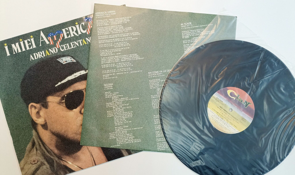 Винтажная виниловая пластинка LP Сборник Adriano Celentano I Miei Americani (Tre Puntini) 2 (Italy 1986)