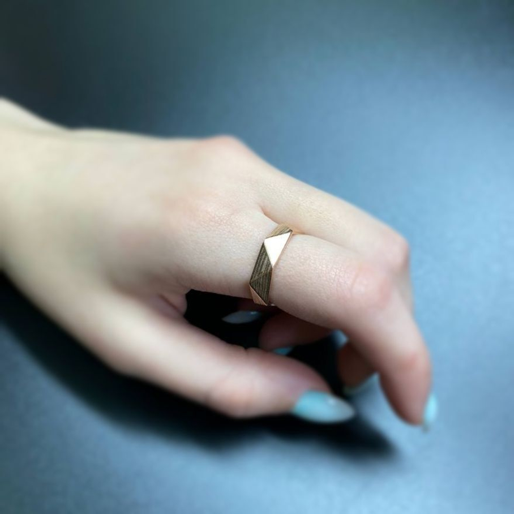 Серебряное кольцо 925 проба Геометрия, родий, арт.0002-01