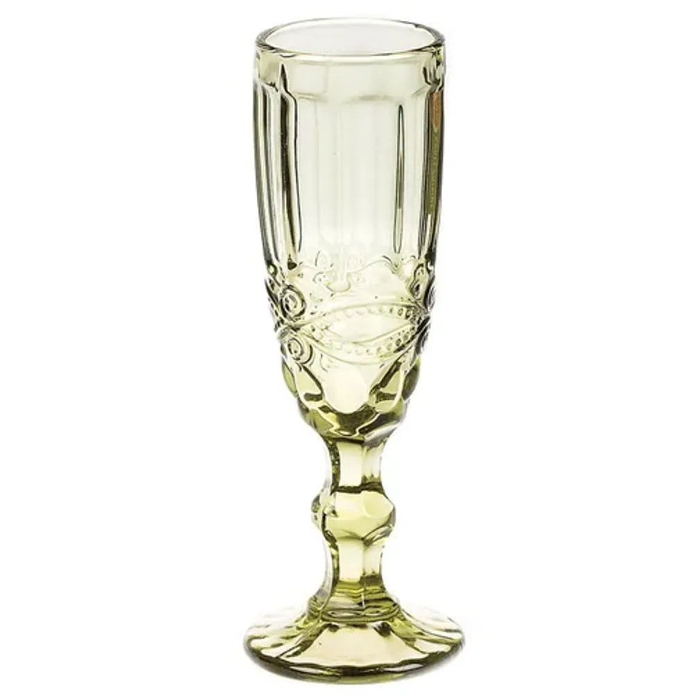 Бокал-флюте для шампанского 150 мл набор 6 шт. зеленый d 6 см h20 см Green Glass P.L.BarWare [1]