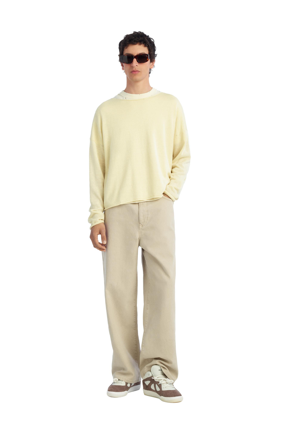 ZARA X BENITO ANTONIO СВИТЕР УКОРОЧЕННОГО КРОЯ, ЖЕЛТЫЙ