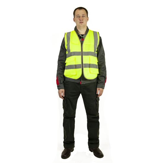 Жилет сигнальный 2 кл., 4 СОП (лимон)