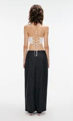 Юбка Kraizy Stripes Макси в полоску темно-серая