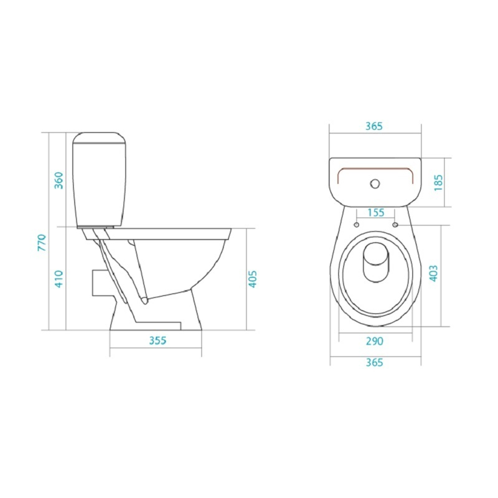 Унитаз-компакт "Паллада" (эконом: 2-реж., полипроп, метал крепеж)