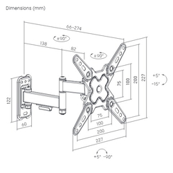 Кронштейн для телевизора наклонно-поворотный Ultramounts СПРУТОС 956