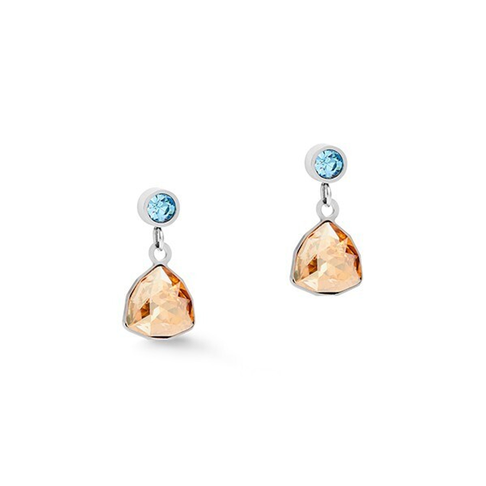 Серьги Coeur de Lion Triangle Multicolour 5032/21-1500 цвет бежевый, голубой