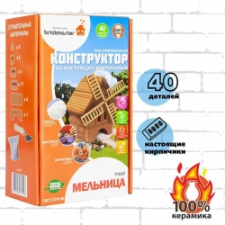 Конструктор из настоящих кирпичиков "Мельница"