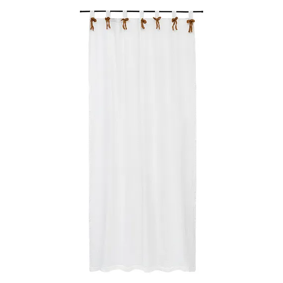 Штора из муслина с декором цвета карри из коллекции essential, 150х290 см