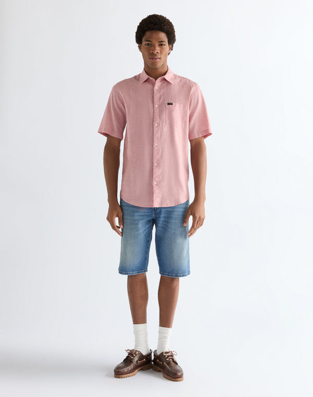 Рубашка мужская WRANGLER SS 1 PKT SHIRT DUSTY ROSE