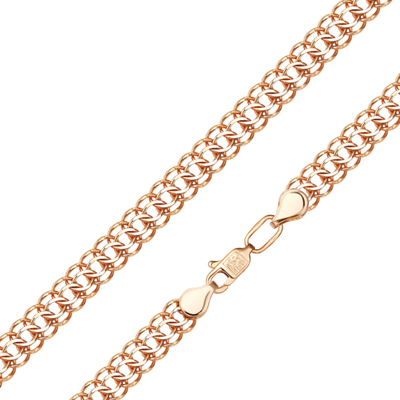 Цепь из красного золота с алмазной гранью (плетение «Питон»)