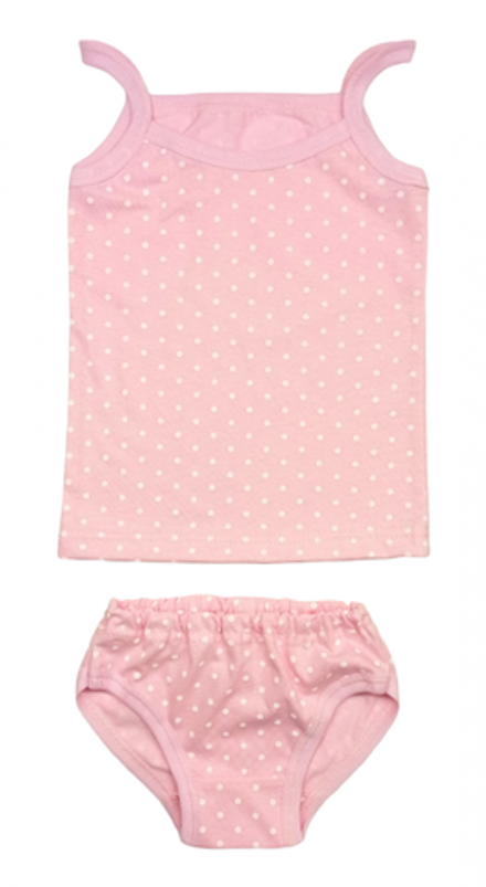 Гарнитур на бретельках 067/12 горошек на розовом