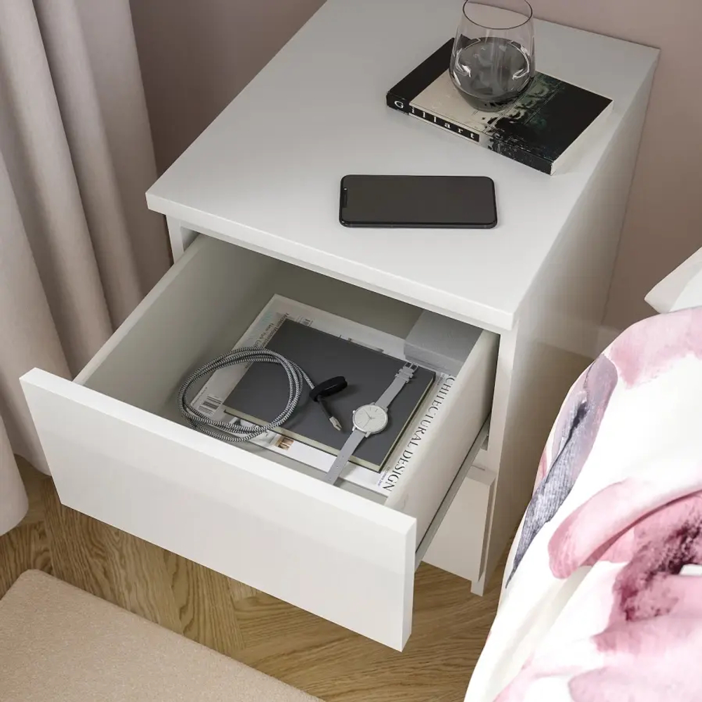 Комод - IKEA MALM/МАЛЬМ ИКЕА, 55х48х40 см, белый глянцевый