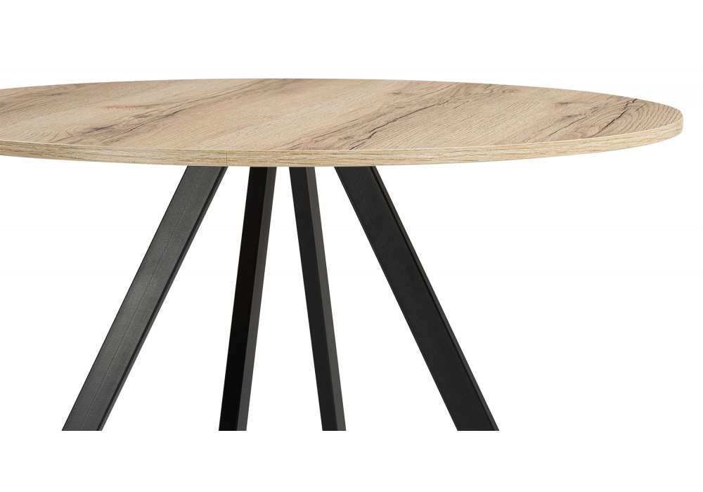 Стол деревянный Woodville Баргел 90х90х75 дуб делано, черный, ножки черные