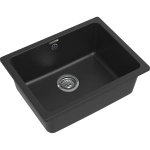 RIVELATO Мойка BERKANA 50 1-чаш 560*430, монтаж: универсальный, материал: кварц, цвет: антрацит