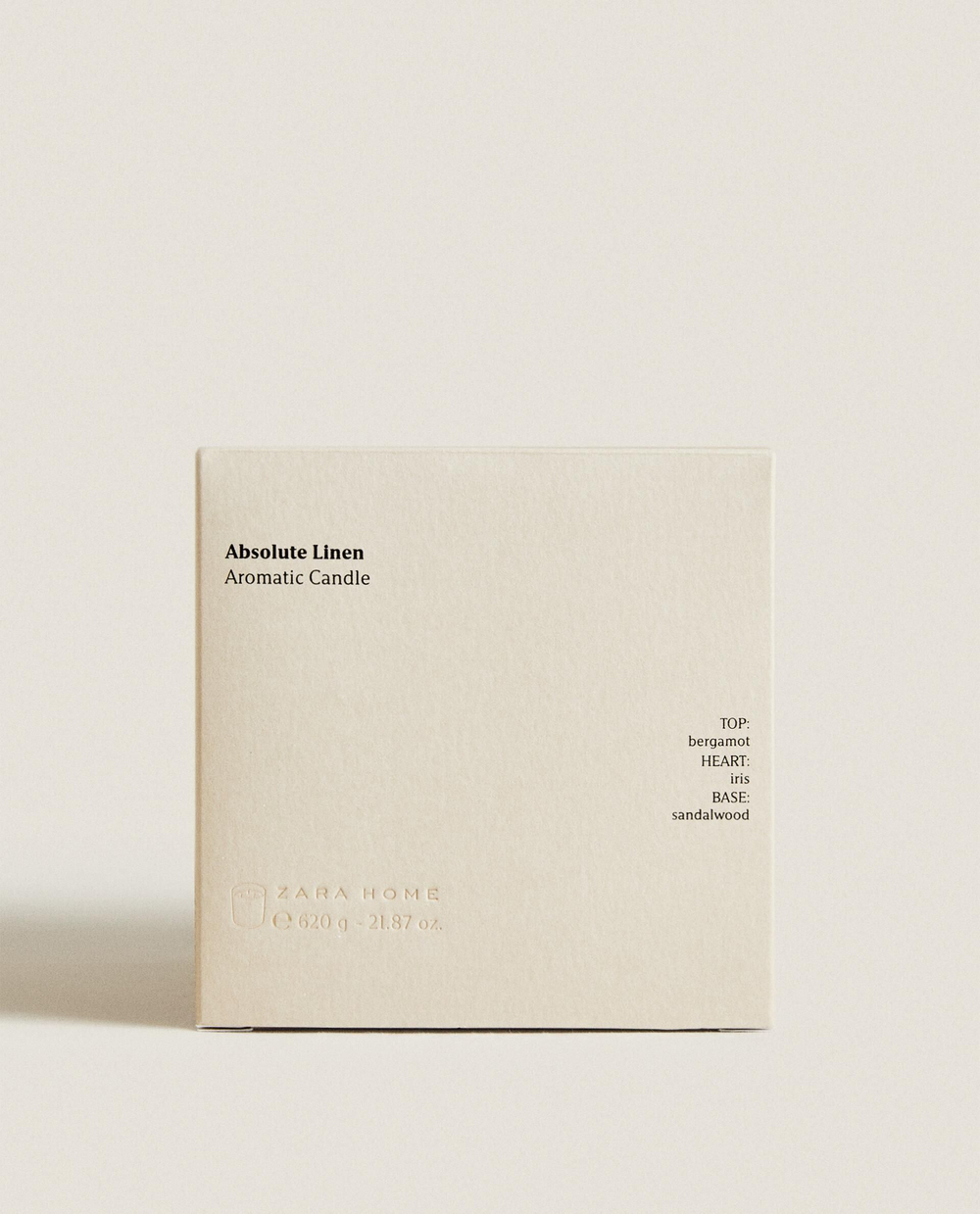 Zara Home - Absolute linen ароматическая свеча, 620 г