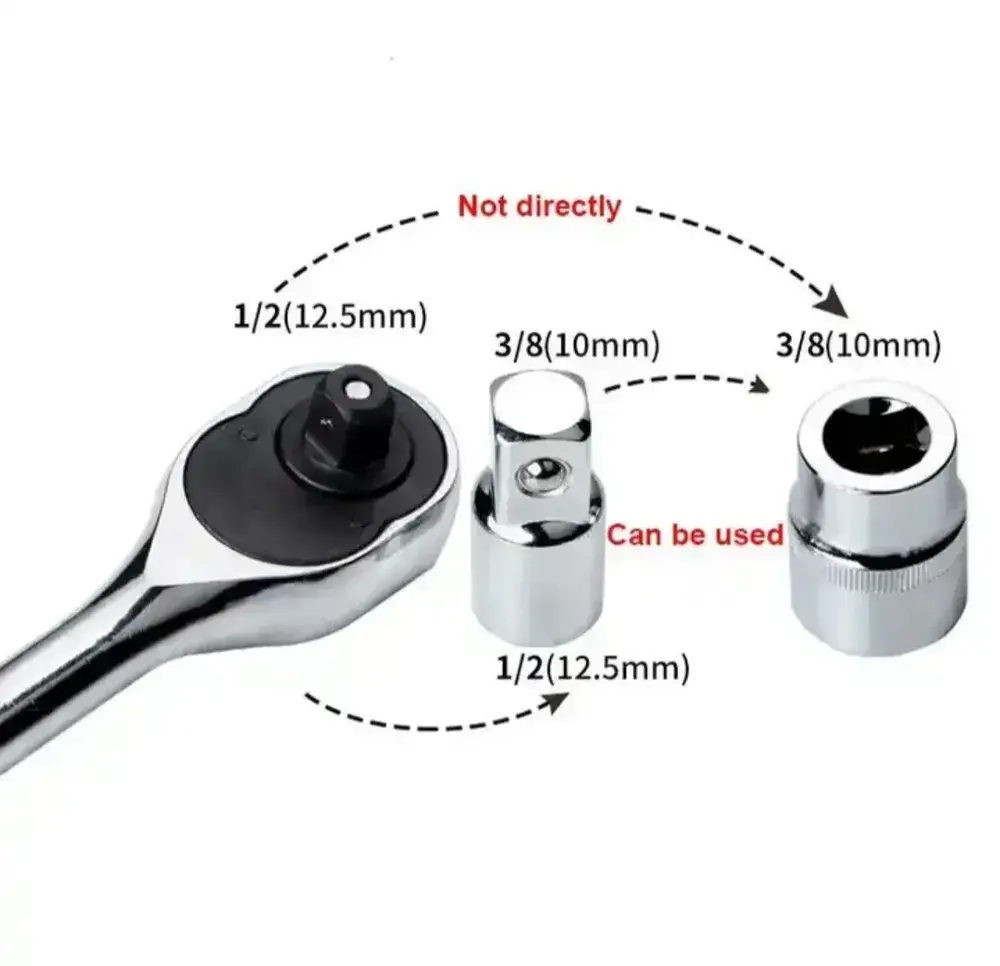 Набор переходников-адаптеров для головок 1/2, 3/8 и 1/4"