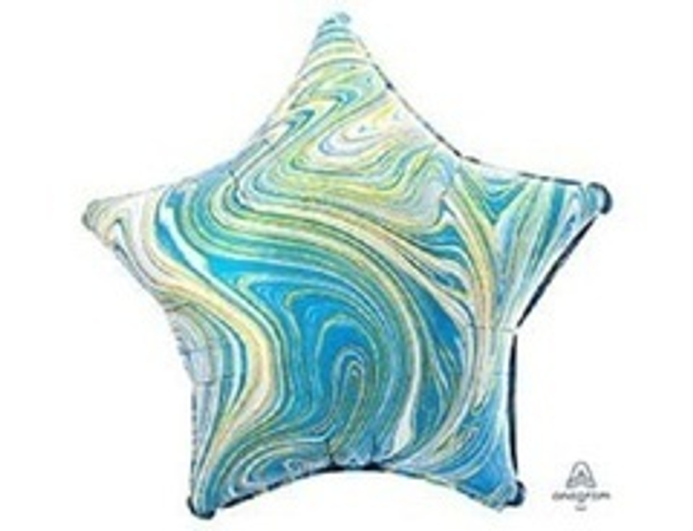А 19"/48см, Звезда, Мрамор Синий (Blue), 1 шт.