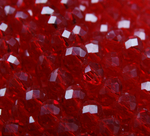 БП010НН68 Хрустальные бусины "рондель", цвет: бордовый прозрачный, 6х8 мм, кол-во: 39-40 шт.
