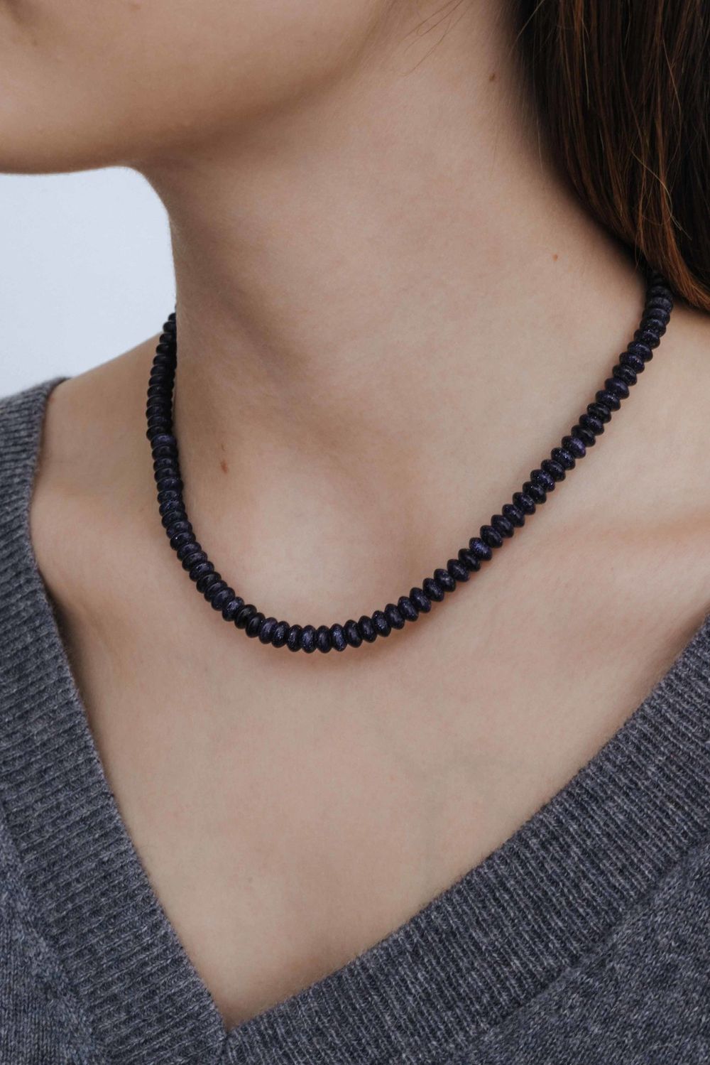 Чокер из камня огранки диск 6 мм