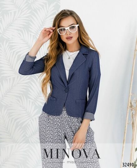Пиджак 1088-джинс Minova Фото 2