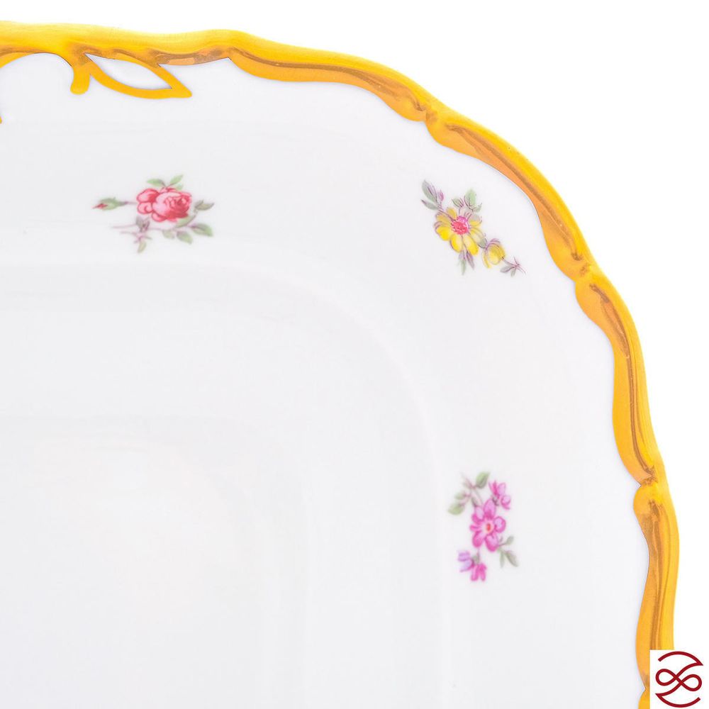 Салатник квадратный глубокий Queen's Crown Мелкие цветы 21 см