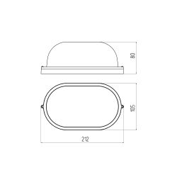 Светильник ЭРА НБП 04-60-001 Акватермо алюминий/стекло IP54 E27 max 60Вт 212х105 овал белый