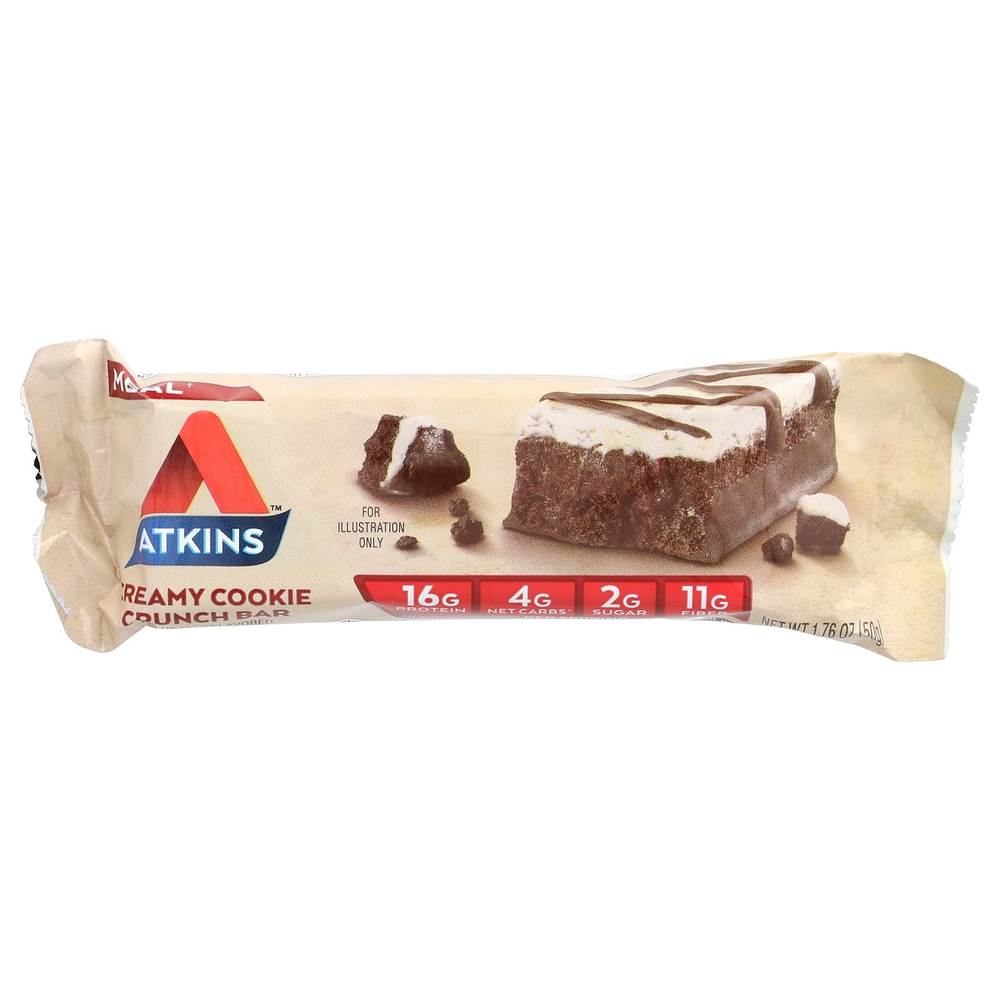 Atkins, протеиновый батончик, кремовое печенье, 5 шт. по 50 г (1,76 унции)