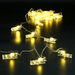 Гирлянда для дома 4,0 м 20 ламп LED с насадками ПРИЩЕПКА, прозрач.провод, IP-20, Теплый белый