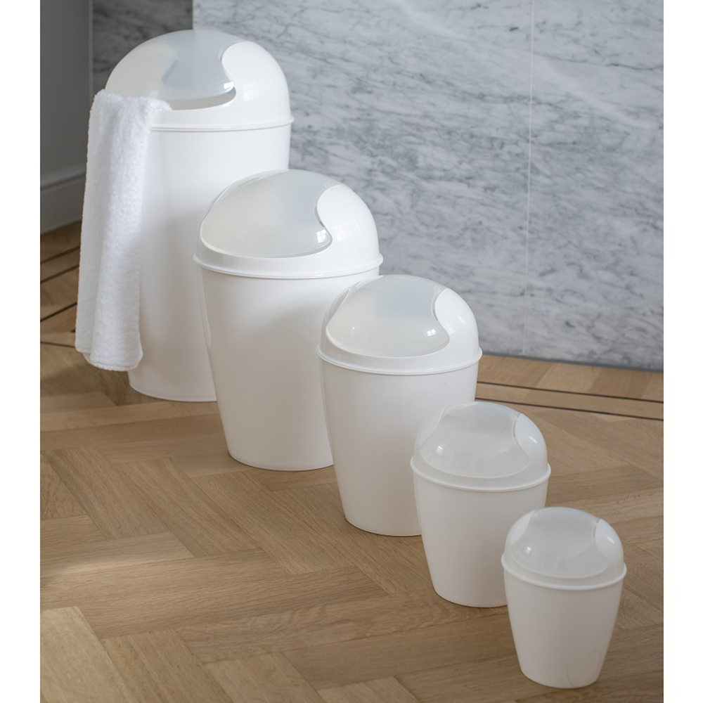 Корзина для мусора с крышкой del, 12 л, белая