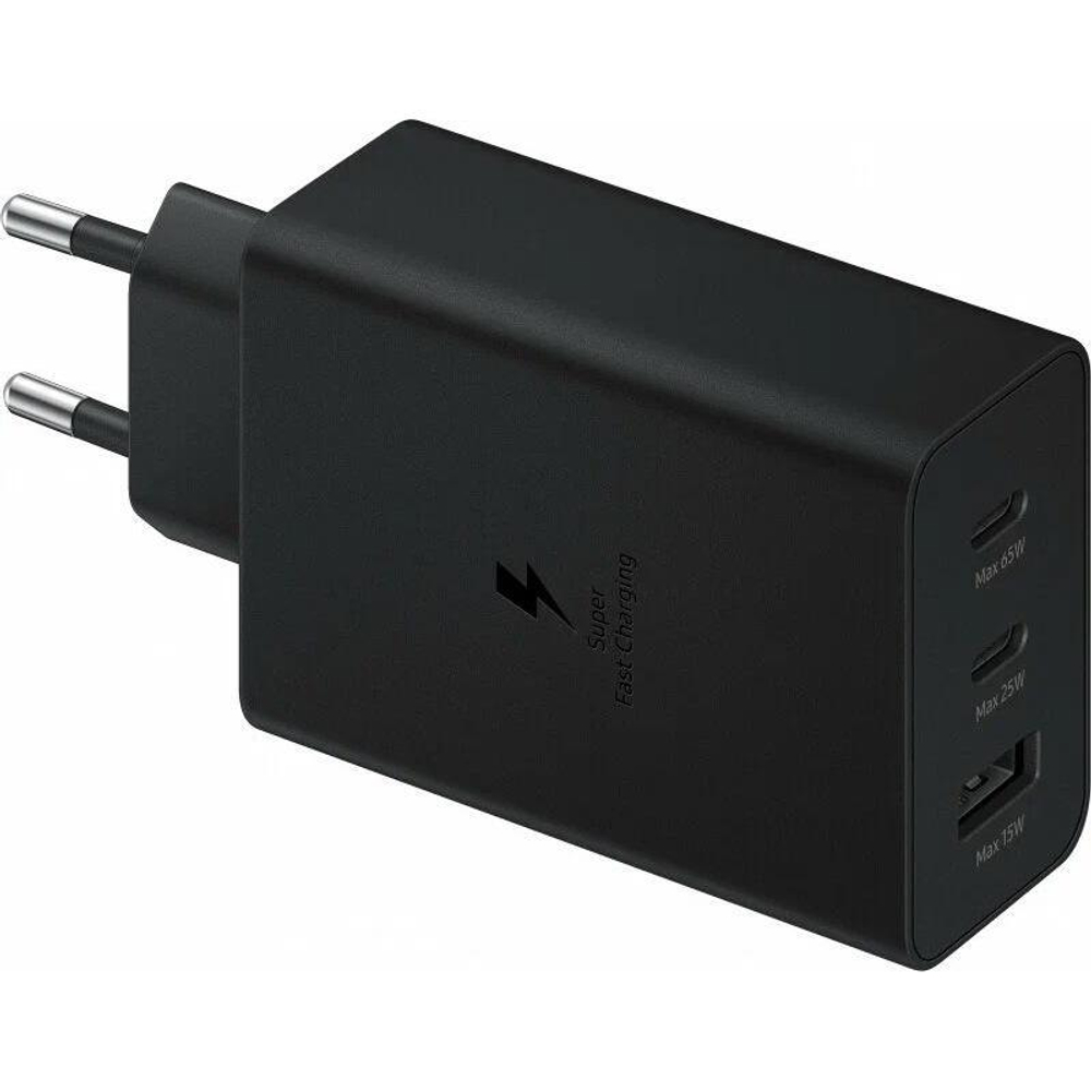 Сетевое зарядное устройство Samsung Trio мощностью 65 Вт (2 USB-C, USB-A) (EP-T6530)
