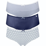 Набор из 3 сине-белых трусиков-шортиков Alice (Размер: M) (Цвет: синий с белым)