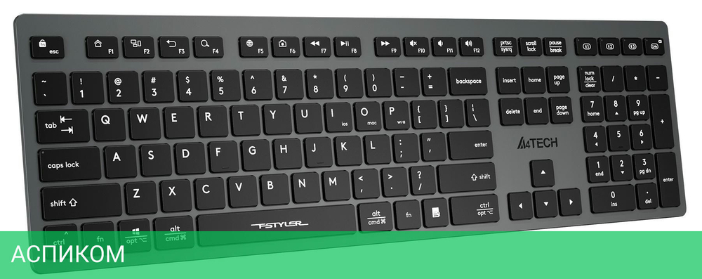 Клавиатура A4Tech Fstyler FBX50C серый