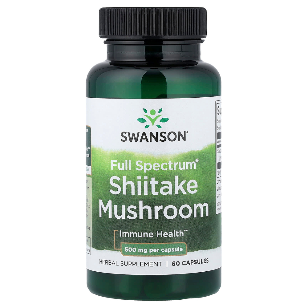 Swanson Vitamins, Full Spectrum®, гриб шиитаке, 500 мг, 60 капсул