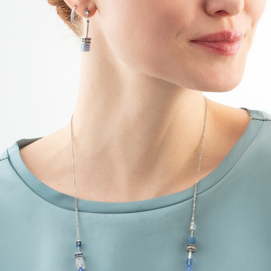 Серьги Coeur de Lion Hoop Crystal-Silver 15мм 0146/23-1817