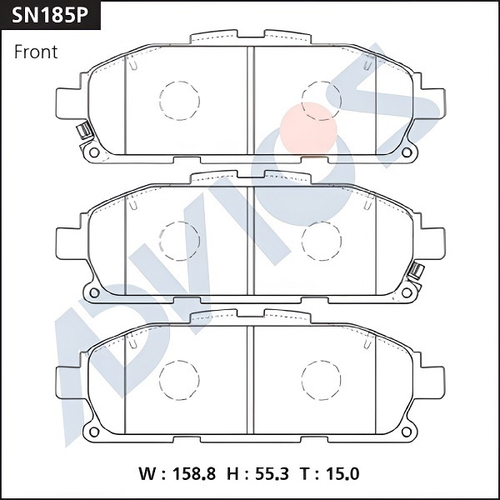 Дисковые тормозные колодки ADVICS передние SN185P