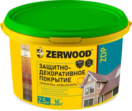 ZERWOOD ZDP АКВАЛАЗУРЬ Защитно-декоративное покрытие Сосна 2,5кг ведро (ИжСинтез)