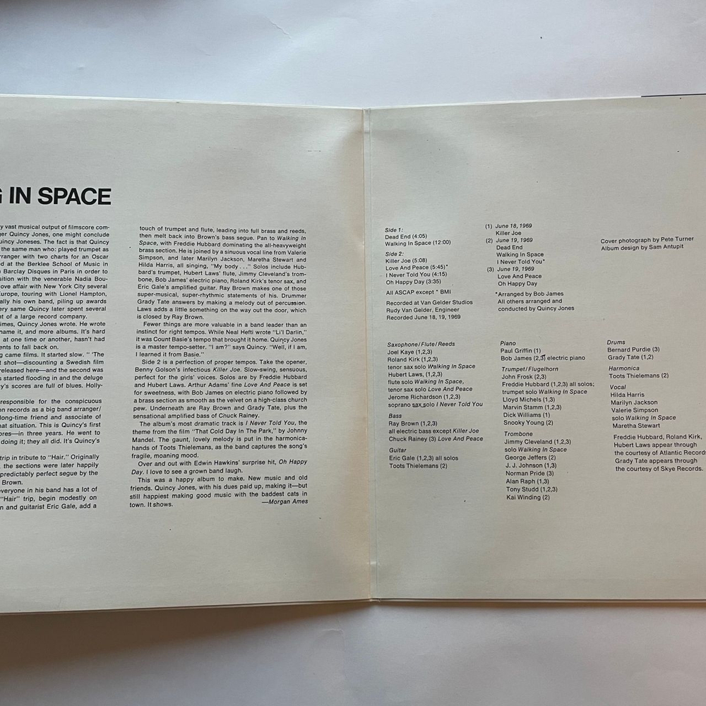 Винтажная виниловая пластинка LP Quincy Jones Walking In Space (Югославия 1984)